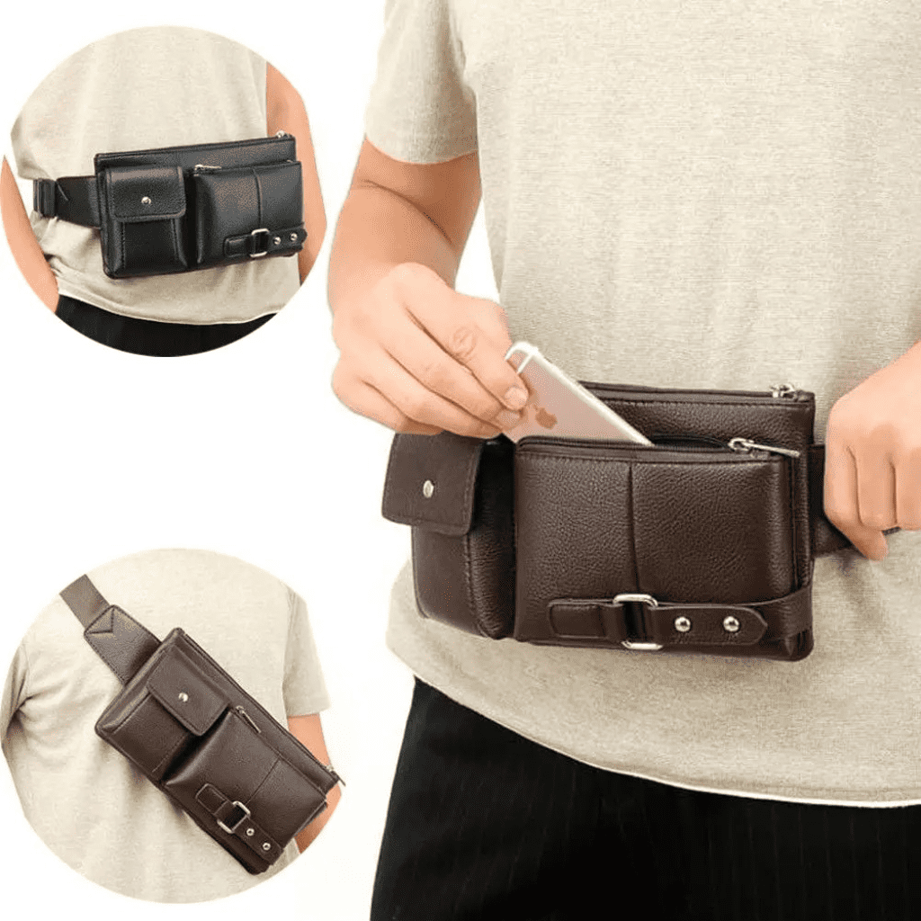 Pochete Masculina de Couro - ELEGANTE®  - Prática e Funcional