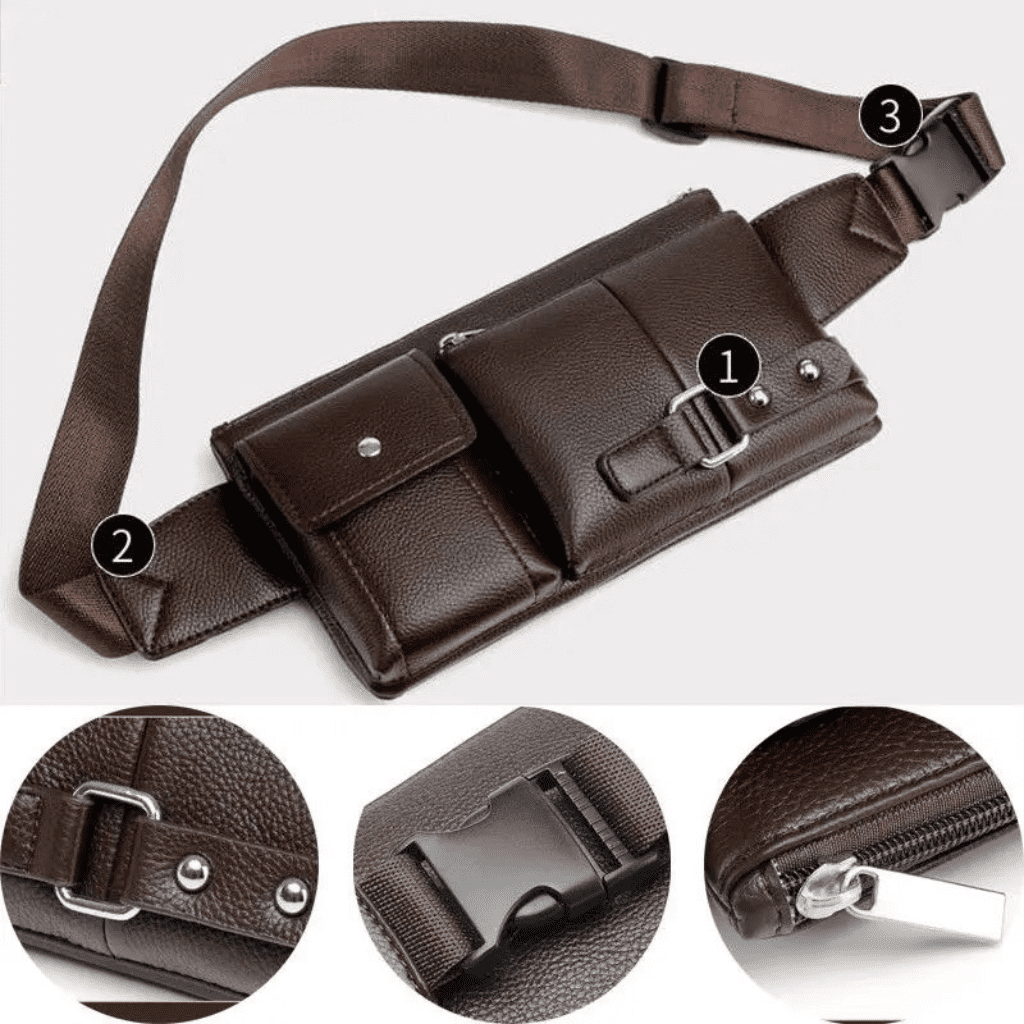 Pochete Masculina de Couro - ELEGANTE®  - Prática e Funcional